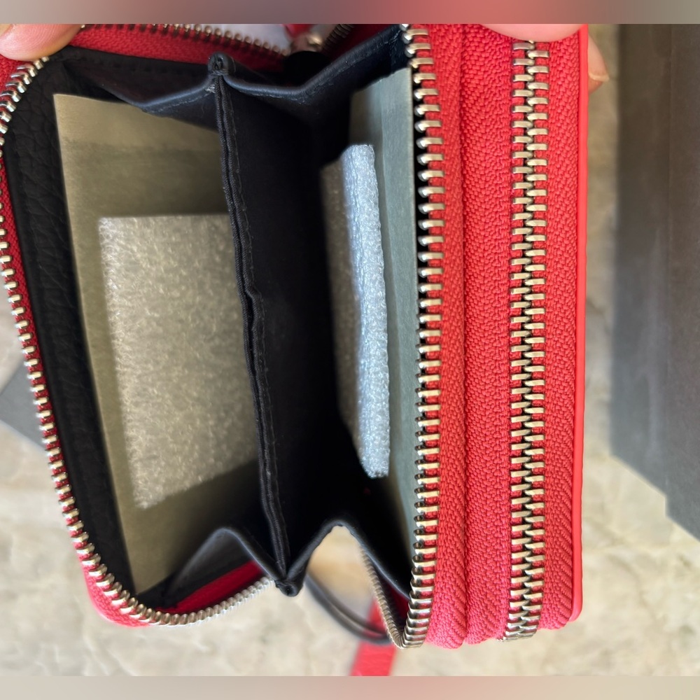 All Saints Leather Fetch Card Holder in Coral Pink, NWT. - Picture 5 of 8